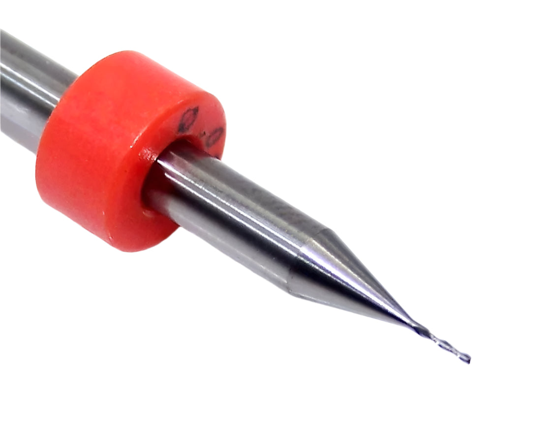 KTTSUAI015707503R Kemmer 0.40mm Carbide 2 Flute End Mill PCB .0157" Diameter .075" Flute 1.50" Length .125" Shank
