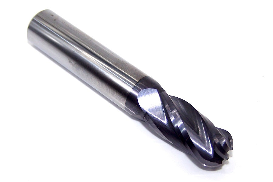223-001114 Kyocera Monster 1/2" Carbide 4 Flute End Mill Ball AlTiN Coated .500" Diameter 1.00" Flute 3.00" Length .500" Shank
