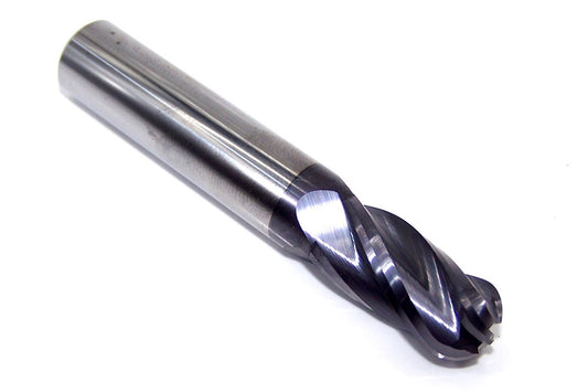 223-001114 Kyocera Monster 1/2" Carbide 4 Flute End Mill Ball AlTiN Coated .500" Diameter 1.00" Flute 3.00" Length .500" Shank