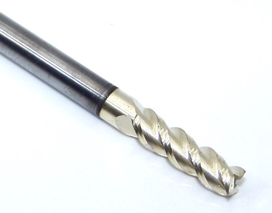 03032 Helical Solutions 1/8" Carbide 3 Flute End Mill 45° Helix for Aluminum Square ZrN Coat .125" Diameter .375" Flute 2.0" Length .125" Shank H45AL-SR-30125