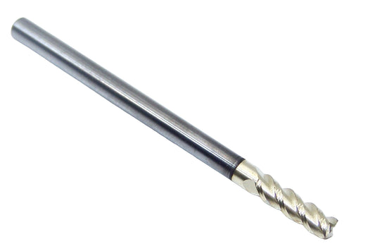 03032 Helical Solutions 1/8" Carbide 3 Flute End Mill 45° Helix for Aluminum Square ZrN Coat  .125" Diameter .375" Flute 2.0" Length .125" Shank H45AL-SR-30125