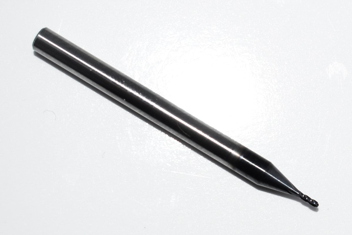 03166 Kyocera SGS 1/32" Carbide 4 Flute Ball End Mill AlTiN .031" Diameter .093" Flute 1.5" Length .125" Shank