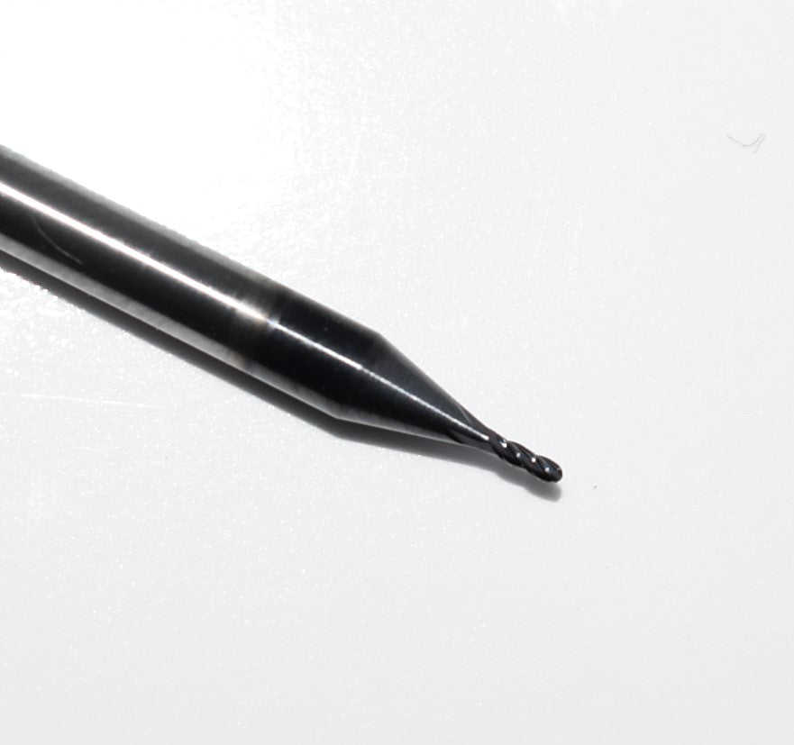 03166 Kyocera SGS 1/32" Carbide 4 Flute Ball End Mill AlTiN .031" Diameter .093" Flute 1.5" Length .125" Shank