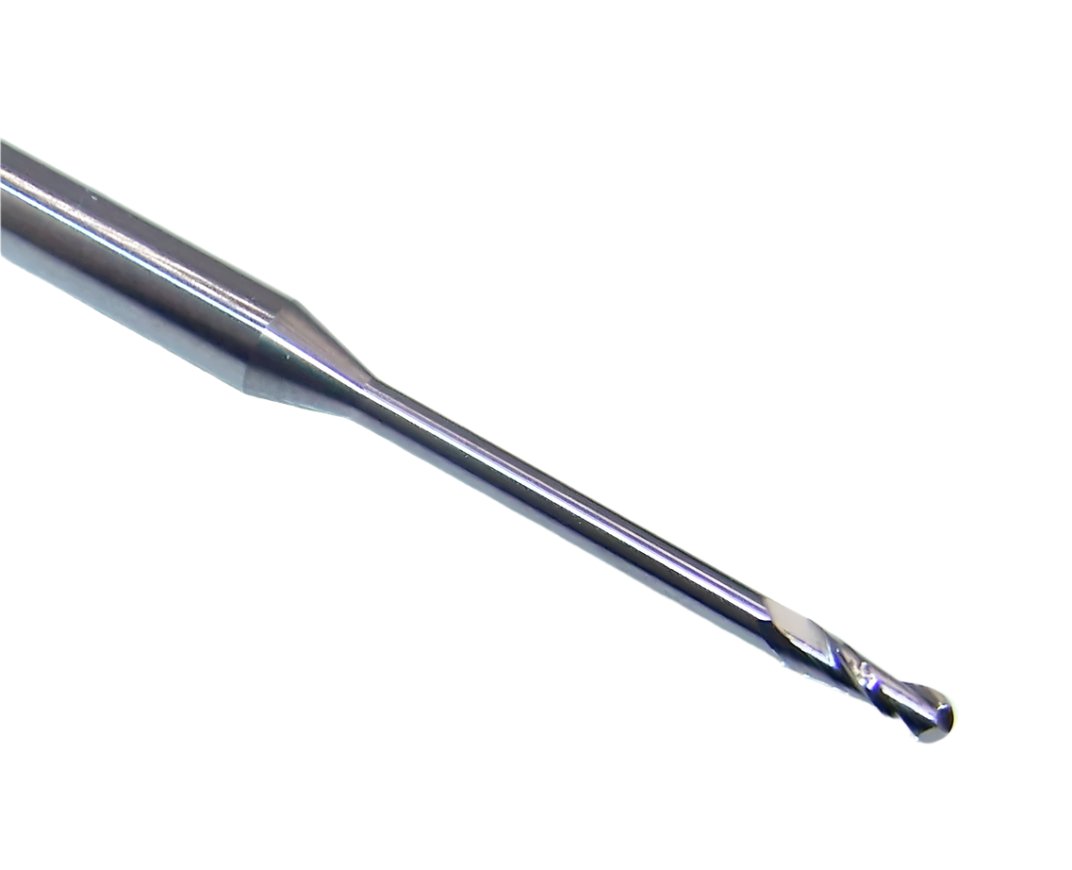 09324 Kyocera SGS 1/16" Carbide 2 Flute Ball End Mill .477" Extended Reach .062" Diameter .186" Flute 2.0" Length .125" Shank