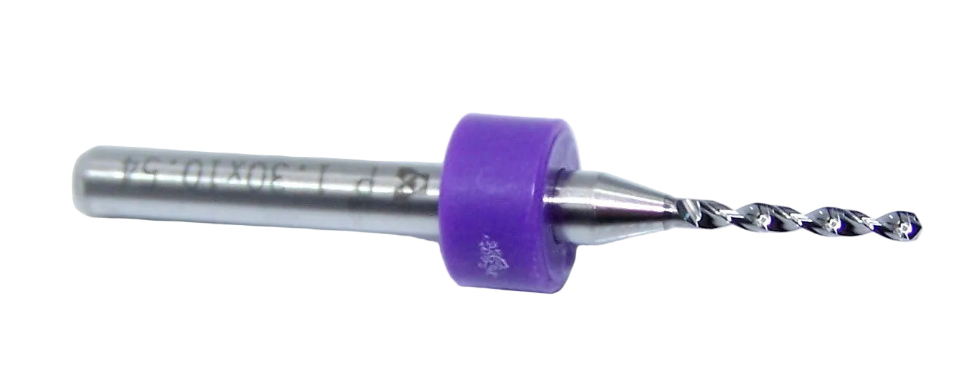 100.0512.400 Kyocera 1.30mm Carbide 2 Flute Drill PCB Type .0512" Diameter .400" Flute 1.50" Length .125" Length 130° Point