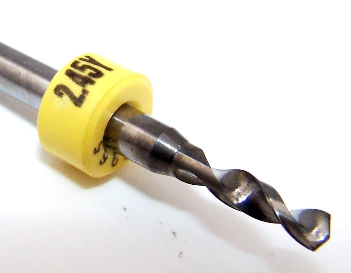 0.0965" CARBIDE PCB DRILL 2 FLUTE 2.45mm DIA SOLID CARBIDE KYOCERA PCB 100.0965.400