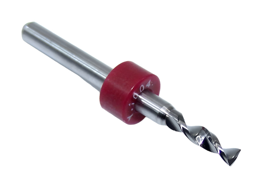 100.1004.400 Kyocera 2.55mm Carbide 2 Flute Drill 165° Point .1004" Diameter .400" Flute 1.50" Length .125" Shank