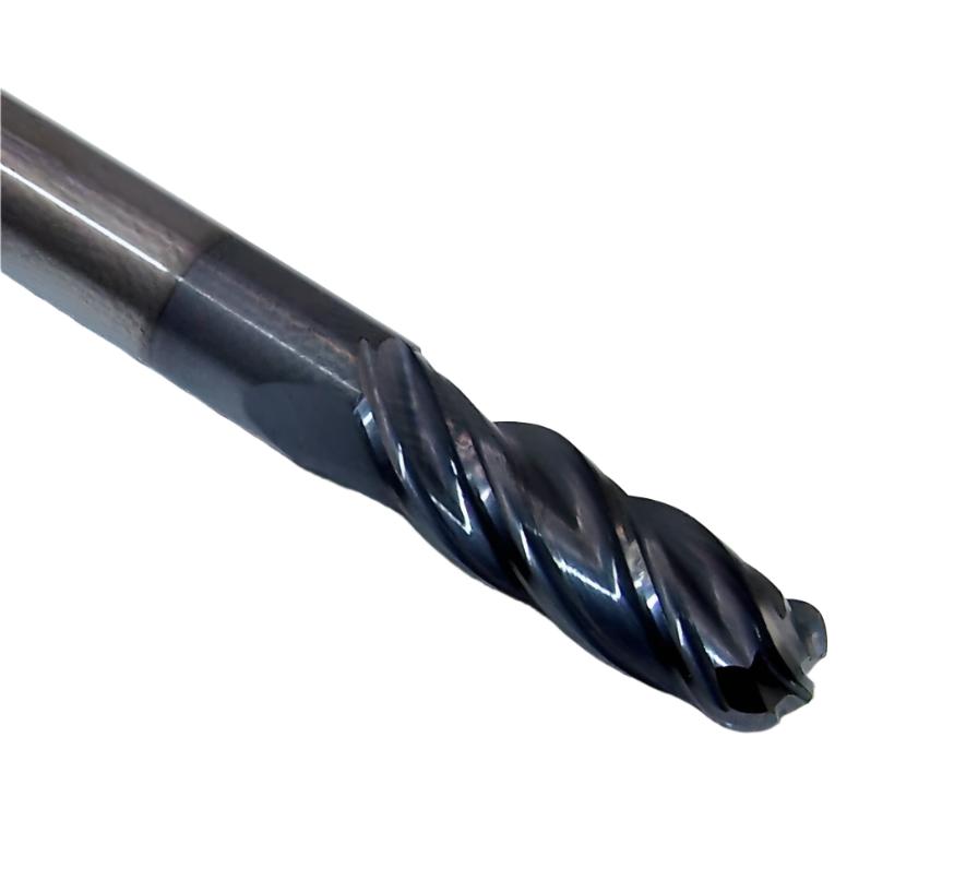 10247 Gorilla Mill 1/4" Carbide 4 Flute End Mill Ball End .2500" Diameter .750" Flute 2.50" Length .125" Radius GMX-35 Coat