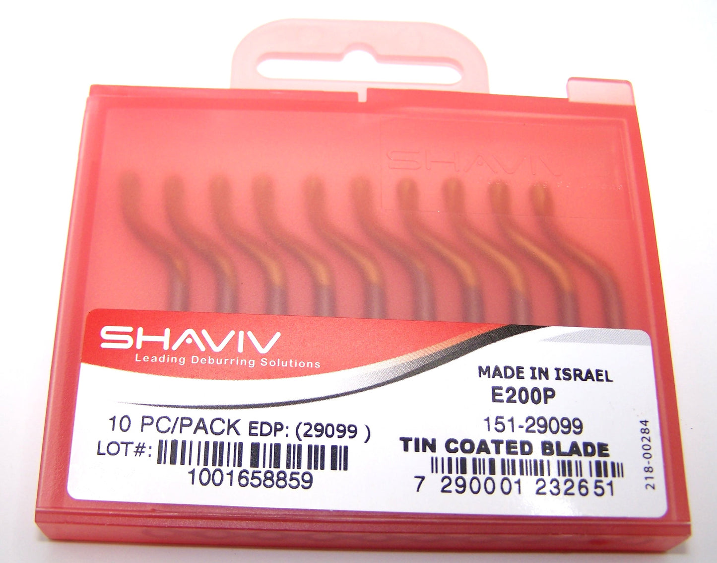 151-29099 Shaviv E200P Deburr Blade 29099 Tin Coated Bi-Directional (Pack of 10)