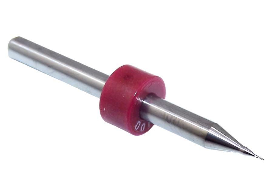 1600.0100.030 Kyocera .0100" Carbide End Mill 2 Flute SQ .030" Flute .125" Shank .0100" Diameter