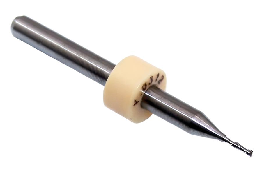 1600.0312.120 Kyocera 1/32" Carbide 2 Flute End Mill SQ .0312" Diameter .120" Flute 1.50" Length .125 Shank