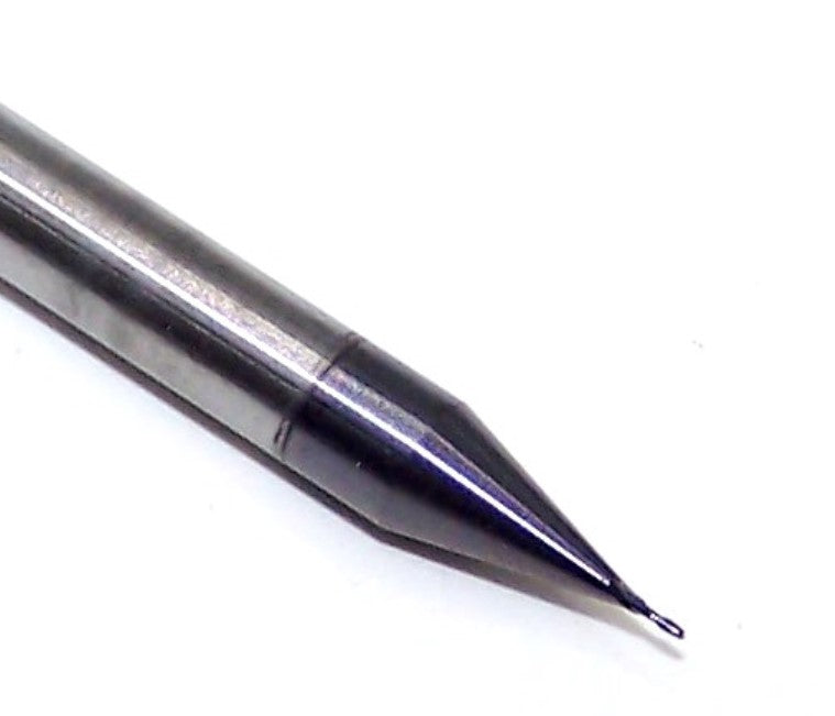 1610-0120L036 Kyocera #83 Carbide 2 Flute End Mill AlTiN Coated .0120" Diameter .036" Flute 1.50" Length .125" Shank