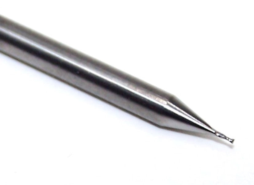 1610-0177.053 Kyocera 0.45mm Carbide 2 Flute End Mill 0.0177" Diameter 0.0530" Flute 1.5" Length 0.1181" Shank