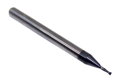 1610-0320L096 Kyocera 0.032" Carbide 2 Flute End Mill ALTiN Coated 0.0320" Diameter 0.0960" Flute 1.5" Length 0.125" Shank