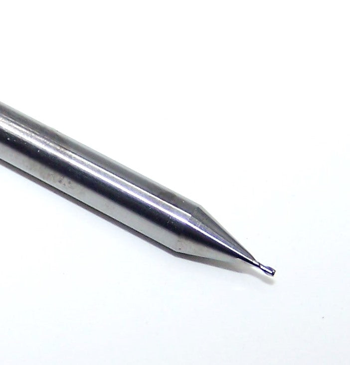 1620-0200.030A1 Kyocera #76 Carbide 2 Flute End Mill Stub Flute Low Cobalt 6% .0200" Diameter .030" Flute 1.50" Length .125" Shank