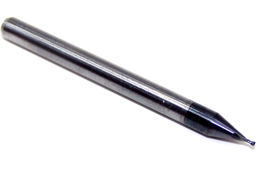 1620-0240L036 Kyocera 0.0240" Carbide 2 Flute End Mill ALTiN Coated 0.0240" Diameter 0.0360" Flute 1.50" Length 0.125" Shank