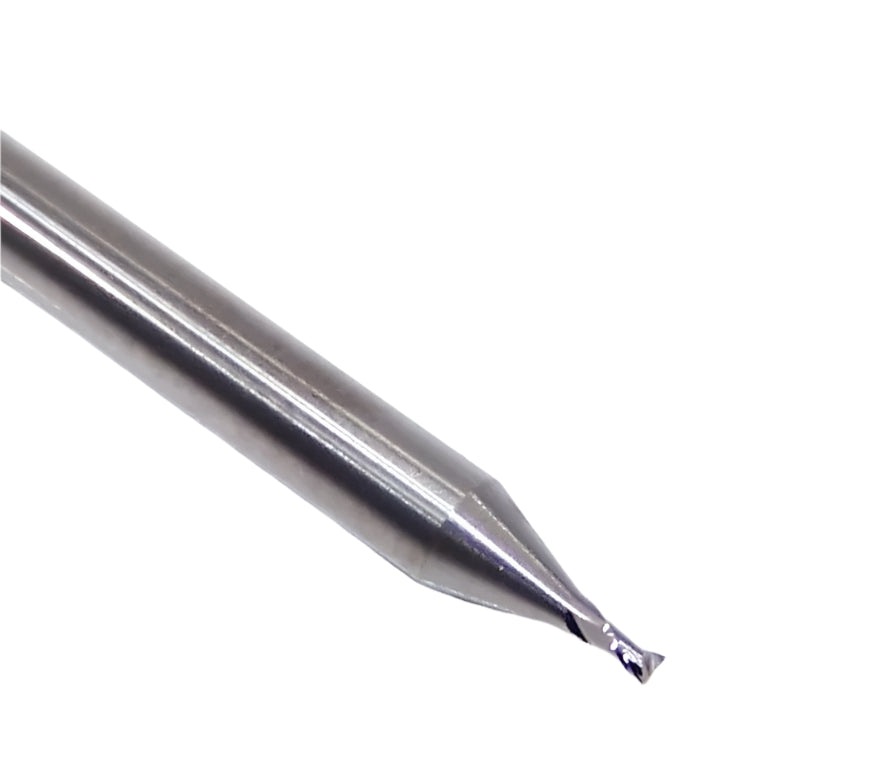 1620-0354.053 Kyocera 0.9mm Carbide 2 Flute End Mill 0.0354" Diameter 0.0530" Flute 1.5" Length 0.1181" Shank