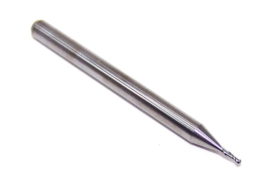 1625-0315.095 Kyocera 0.80mm Carbide 2 Flute End Mill Ball End 0.0315" Diameter 0.0950" Flute 1.5" Length 0.1181" Shank