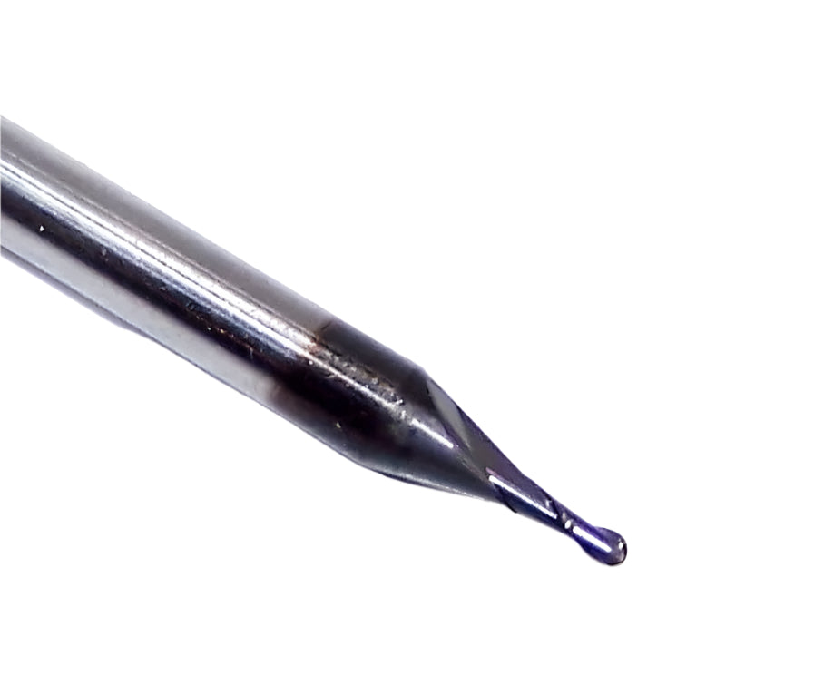 1625-0400D120 Kyocera 0.0400" Carbide 2 Flute End Mill Ball End DLC Coated 0.0400" Diameter 0.1200" Flute 1.5" Length 0.125" Shank