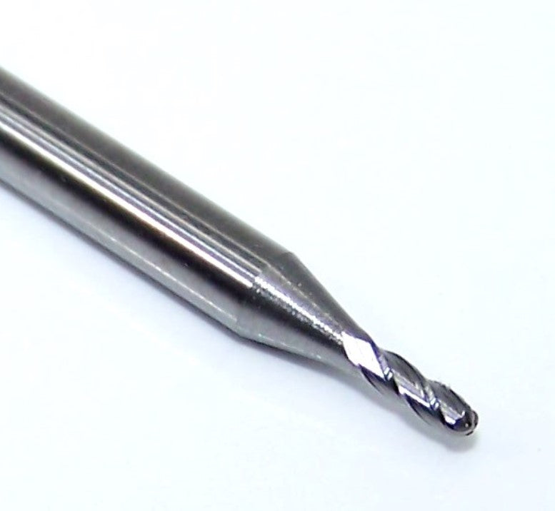 1825-0512.154 Kyocera 1.30mm Carbide 4 Flute End Mill Ball End 0.0512" Diameter 0.1540" Flute 1.5" Length 0.1181" Shank