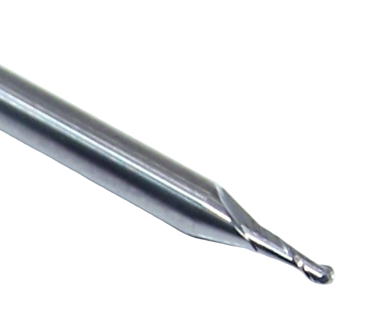 1625-0512.154 Kyocera 1.30mm Carbide 2 Flute End Mill Ball End 0.0512" Diameter 0.154" Flute 1.5" Length 0.1181" Shank