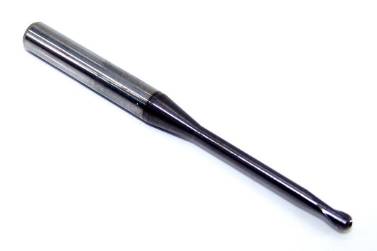 1625-1181J118R Kyocera 3.00mm Carbide 2 Flute End Mill Extend Reach Ball End AlTiN .1181" Diameter .1181" Flute 2.75" Length .1181" Shank