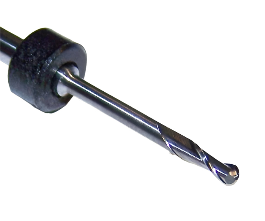 1625Q0787.788BP Kyocera 2.00mm Carbide 2 Flute End Mill Extend Reach Ball End .0787" Diameter .236" Flute 1.50" Length .125" Shank