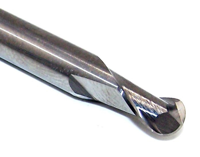 1635-2165.325 Kyocera 5.50mm Carbide 2 Flute End Mill Ball End Stub .2165" Diameter .325" Flute 2.00" Length .236" Shank