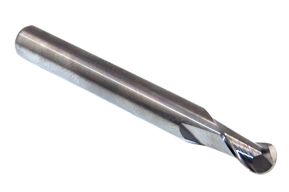 1635-2165.325 Kyocera 5.50mm Carbide 2 Flute End Mill Ball End Stub .2165" Diameter .325" Flute 2.00" Length .236" Shank
