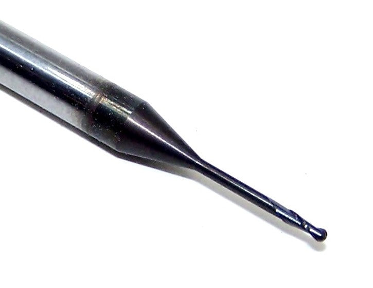 1645-0312D315 Kyocera 1/32" Carbide 2 Flute End Mill Extend Reach Ball End DLC Coated .0197" Diameter .093"Flute 1.50" Length .125" Shank .315" Reach