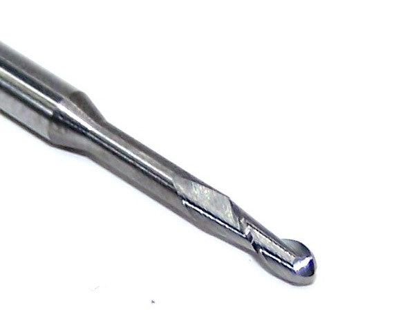 1645-0781.590A Kyocera 5/64" Carbide 2 Flute End Mill .590" Extend Reach Ball End .0938" Diameter .234" Flute 1.50" Length .125" Shank