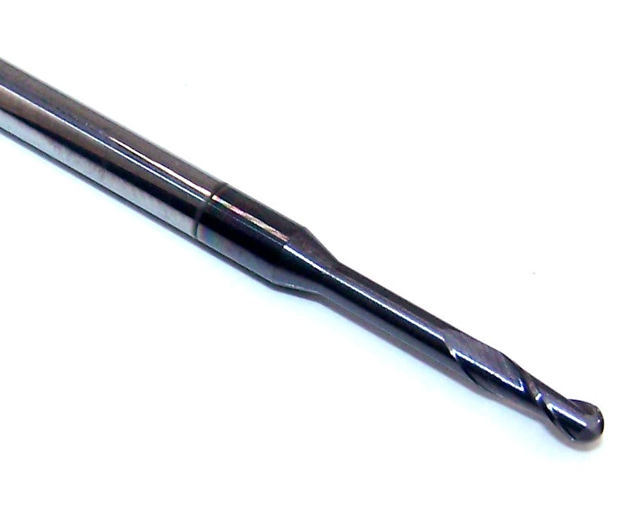 1645-0781L590 Kyocera 5/64" Carbide 2 Flute End Mill .590" Extend Reach Ball End AlTiN .0938" Diameter .234" Flute 1.50" Length .125" Shank