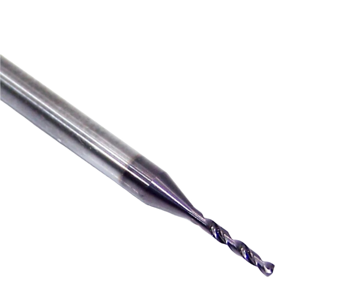 165-0433AG303 Kyocera 1.10mm Carbide 2 Flute Drill High Performance .0433" Diameter .303" Flute 1.97" Length .118" Shank 142° Point Coated