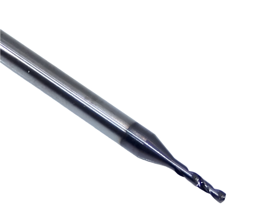 165-0472AG236 Kyocera 1.20mm Carbide 2 Flute Drill High Performance .0472" Diameter .142" Flute 1.97" Length .118" Shank 142° Point Coated