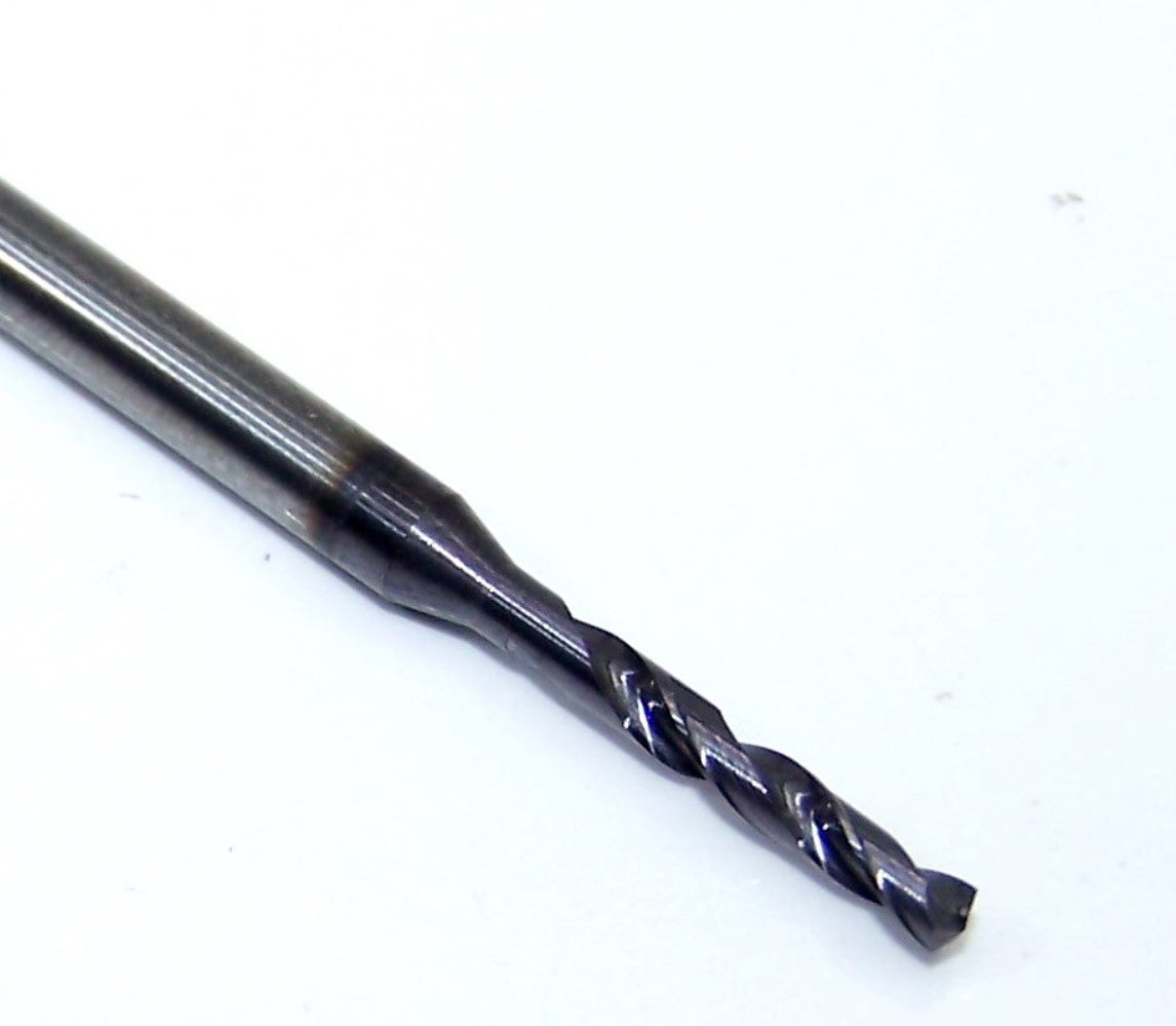 165-0709AG496 Kyocera 1.80mm Carbide 2 Flute Drill High Performance .0709" Diameter .496" Flute 2.36" Length .118" Shank 142° Point Coated