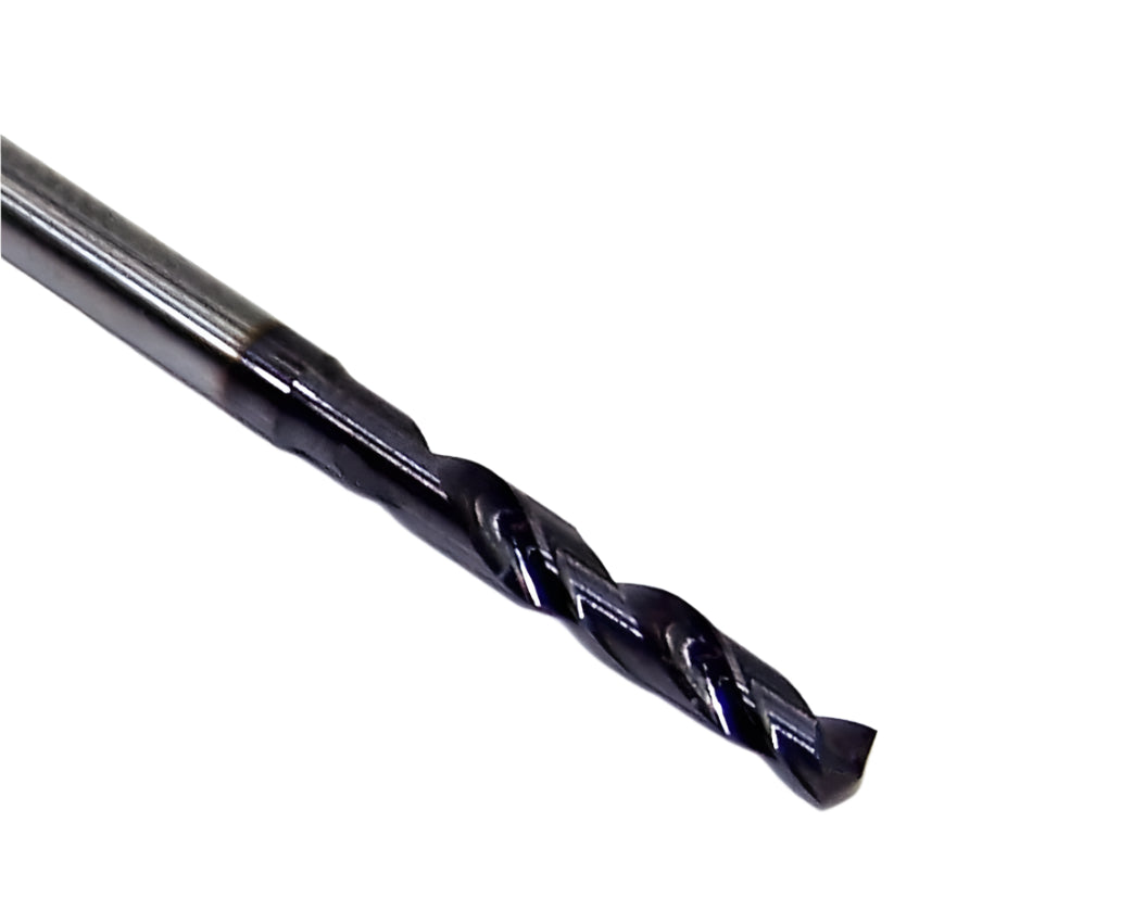 165-1024AG717 Kyocera 2.60mm Carbide 2 Flute Drill High Performance .1024" Diameter .717" Flute 2.62" Length .118" Shank 142° Point Coated