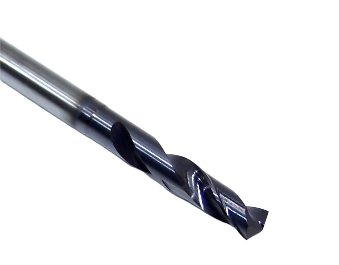 165-1142AG571 Kyocera 2.90mm Carbide 2F Drill High Performance .1142" Diameter .571" Flute 1.97" Length .1181" Shank Coated