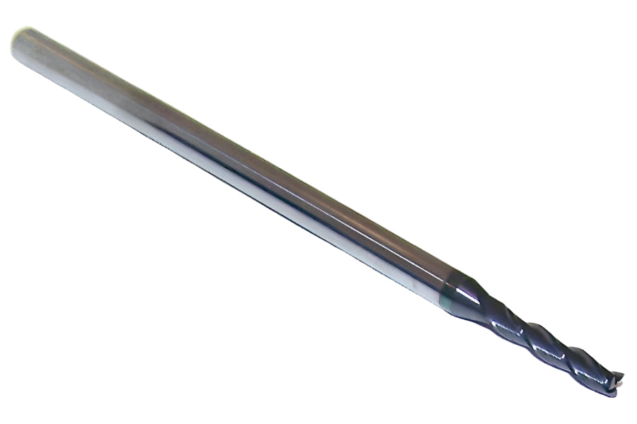 1710-0850L425 Kyocera 0.0850" Carbide 3 Flute End Mill ALTiN Coated 0.0850" Diameter 0.425" Flute 2.5" Length 0.125" Shank