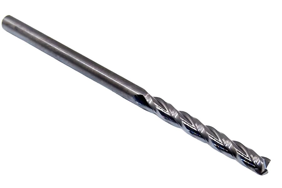 1710-1250.1000 Oliver Tool 1/8" Carbide 3 Flute End Mill Extended Flute .125" Diameter 1.00" Flute 2.5" OAL