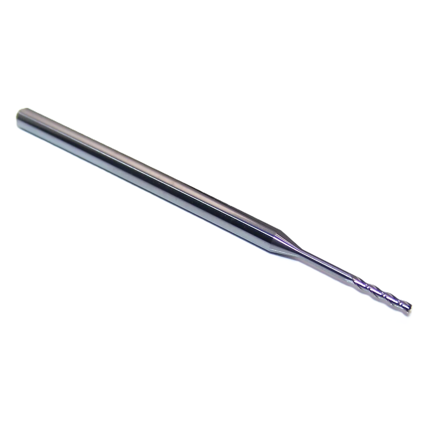 1740-0250D250 Kyocera 0.0250" Carbide 3 Flute End Mill .250" Extended Reach DLC Coated 0.0250" Diameter 0.125" Flute 2.5" Length 0.125" Shank
