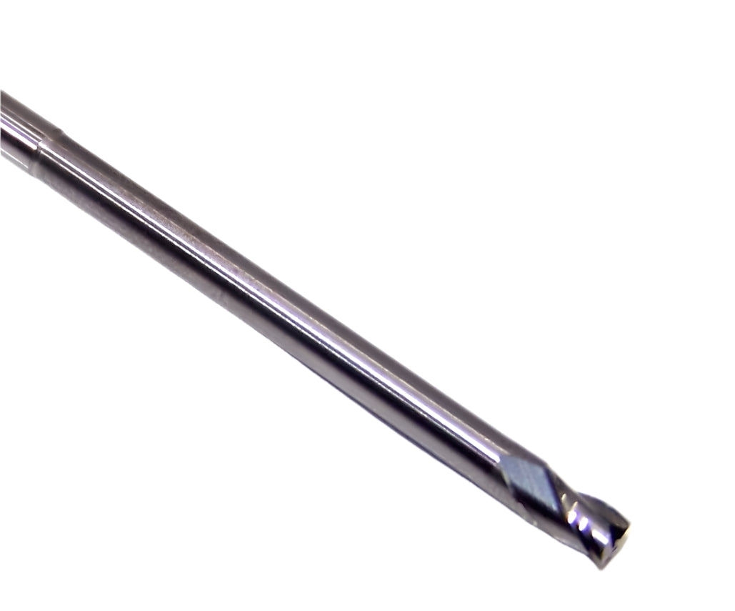 1743-1250.1500C Kyocera 1/8" Carbide 3 Flute End Mill 1.50"Extended Reach .010" Radius 0.1250" Diameter .187" Flute 3.0" Length 0.125" Shank