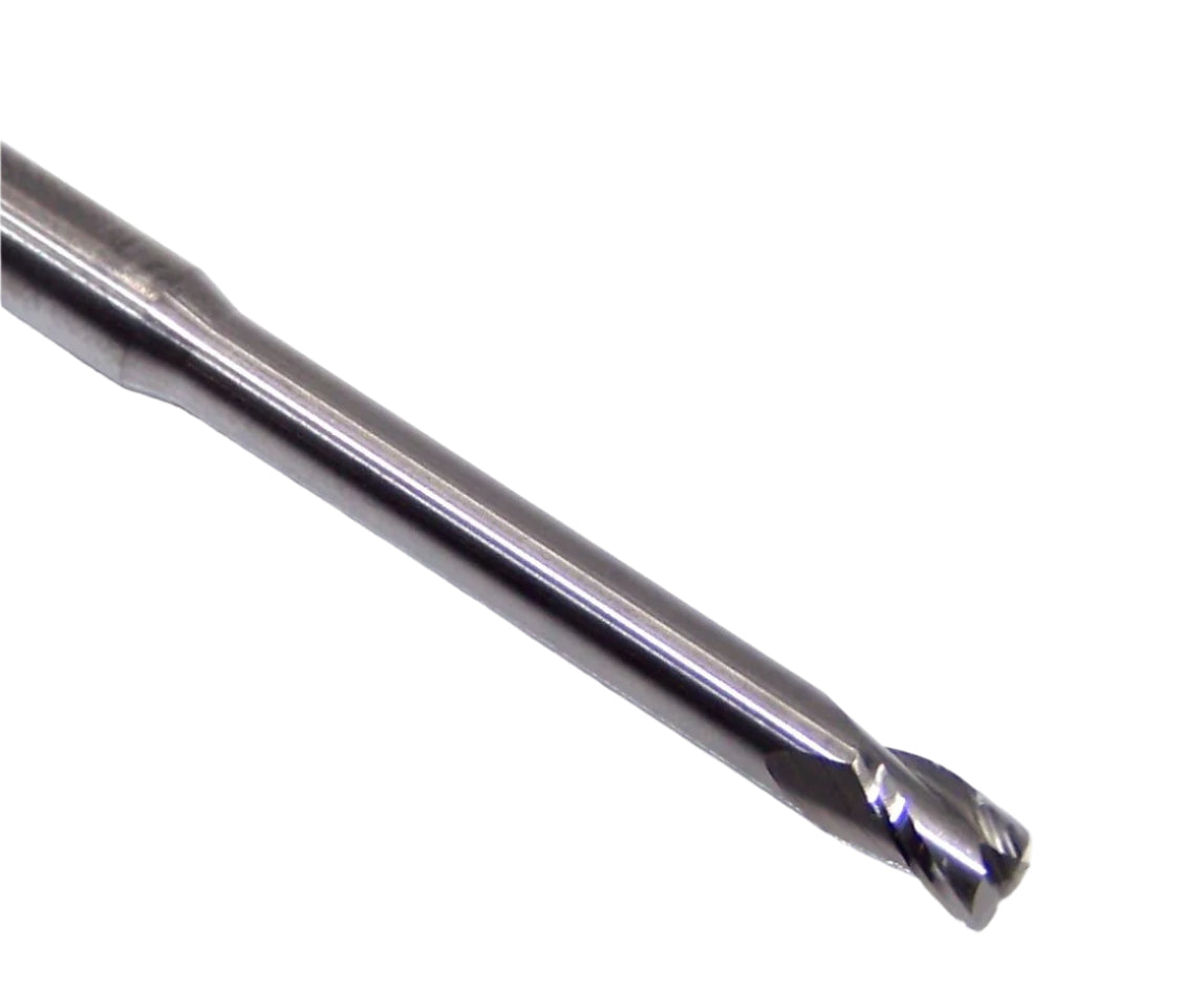 1743-1562.1250C Kyocera 5/32" Carbide 3 Flute End Mill 1.25"Extended Reach .010" Radius 0.1562" Diameter .234" Flute 3.0" Length 0.1875" Shank