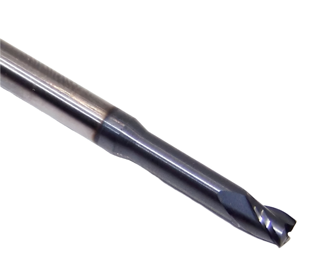 1743-1562L750CR Kyocera 5/32" Carbide 3 Flute End Mill .750"Extended Reach .010" Radius ALTiN Coated 0.1562" Diameter .234" Flute 3.0" Length 0.1875" Shank