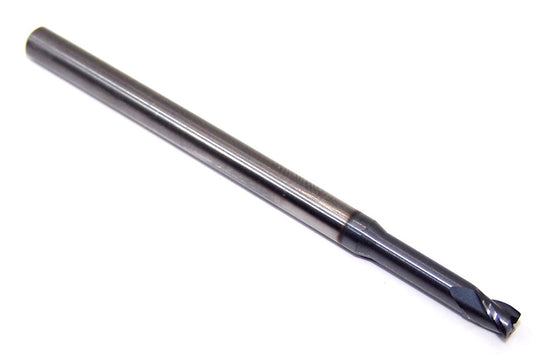 1743-1562L750CR Kyocera 5/32" Carbide 3 Flute End Mill .750"Extended Reach .010" Radius ALTiN Coated 0.1562" Diameter .234" Flute 3.0" Length 0.1875" Shank