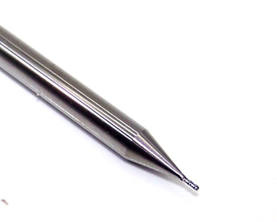 1810-0177.053 Kyocera 0.45mm Carbide 4 Flute End Mill 0.0177" Diameter 0.0530" Flute 1.5" Length 0.1181" Shank