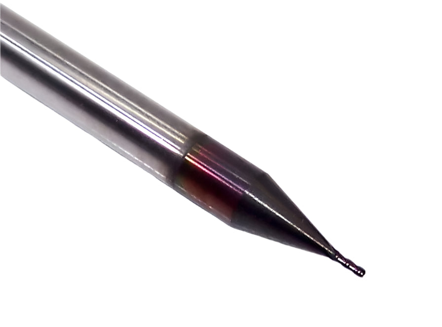 1812-0200D060CR Kyocera #76 Carbide 4 Flute End Mill .005" Corner Radius DLC Coated .0250" Diameter .060" Flute 1.50" Length .125" Shank
