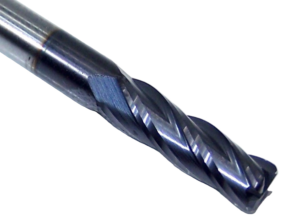 1816-1875L625CR Kyocera 3/16" Carbide 4 Flute End Mill 0.030" Radius ALTiN Coated 0.1875" Diameter 0.625" Flute 2.00" Length 0.1875" Shank