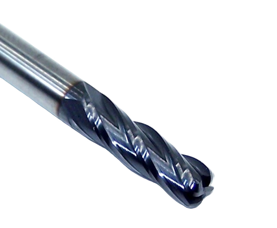 1817-1875L625CR Kyocera 3/16" Carbide 4 Flute End Mill 0.045" Radius ALTiN Coated 0.1875" Diameter 0.625" Flute 2.00" Length 0.1875" Shank