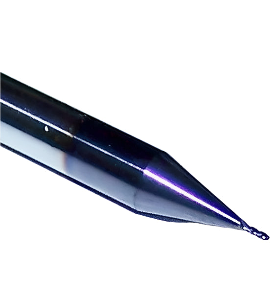 1825-0156L047 Kyocera 1/64" Carbide 4 Flute End Mill Ball End ALTiN Coated 0.0156" Diameter 0.047" Flute 1.5" Length 0.125" Shank