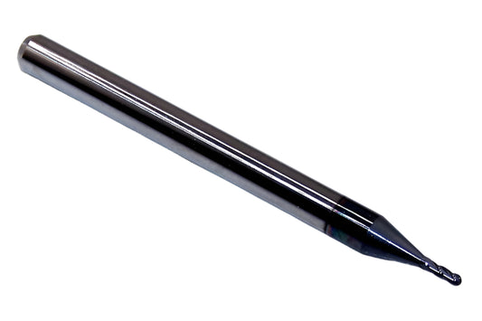1825-0360L108 Kyocera .0360" Carbide 4 Flute End Mill Ball End AlTiN Coated 0.0360" Diameter 0.108" Flute 1.5" Length 0.125" Shank (Copy)